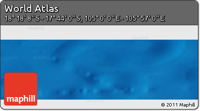 Physical Panoramic Map of the Area around 18° 1' 4" S, 105° 28' 29" E