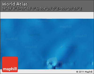 Physical 3D Map of the Area around 18° 1' 4" S, 108° 52' 30" E