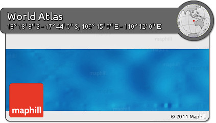 Physical Panoramic Map of the Area around 18° 1' 4" S, 109° 43' 29" E