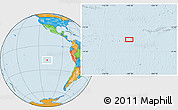 Political Location Map of the area around 18° 1' 4" S, 109° 34' 29" W