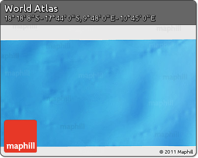 Physical 3D Map of the Area around 18° 1' 4" S, 10° 16' 30" E