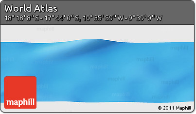 Physical Panoramic Map of the Area around 18° 1' 4" S, 10° 7' 30" W