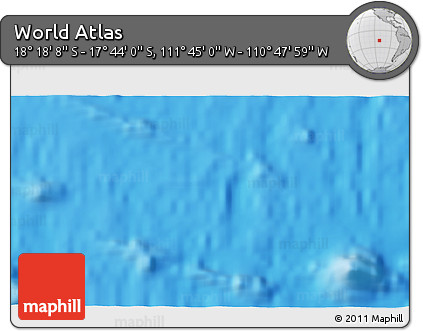 Physical 3D Map of the Area around 18° 1' 4" S, 111° 16' 30" W