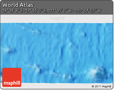Physical 3D Map of the Area around 18° 1' 4" S, 111° 16' 30" W