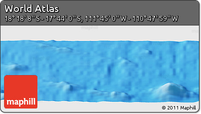 Physical Panoramic Map of the Area around 18° 1' 4" S, 111° 16' 30" W