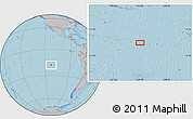 Gray Location Map of the area around 18° 1' 4" S, 112° 58' 29" W, hill shading