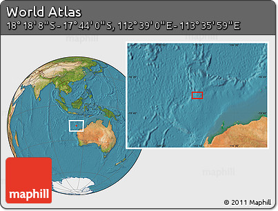 Satellite Location Map of the Area around 18° 1' 4" S, 113° 7' 30" E