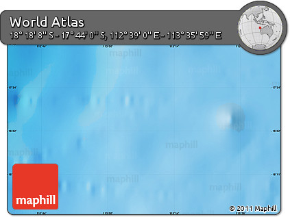Physical Map of the Area around 18° 1' 4" S, 113° 7' 30" E