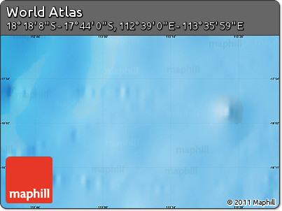 Physical Map of the Area around 18° 1' 4" S, 113° 7' 30" E