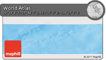 Physical Panoramic Map of the Area around 18° 1' 4" S, 113° 58' 29" E