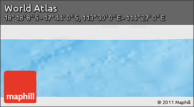 Physical Panoramic Map of the Area around 18° 1' 4" S, 113° 58' 29" E