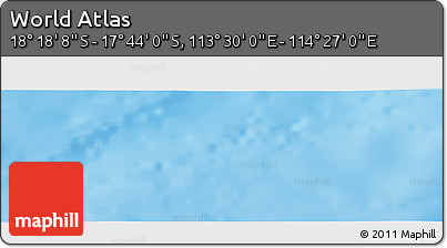 Physical Panoramic Map of the Area around 18° 1' 4" S, 113° 58' 29" E