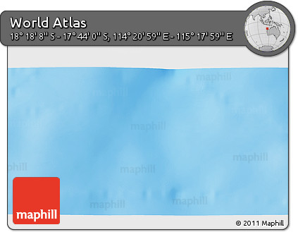 Physical 3D Map of the Area around 18° 1' 4" S, 114° 49' 29" E