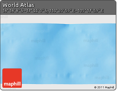 Physical 3D Map of the Area around 18° 1' 4" S, 114° 49' 29" E
