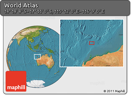 Satellite Location Map of the Area around 18° 1' 4" S, 115° 40' 30" E