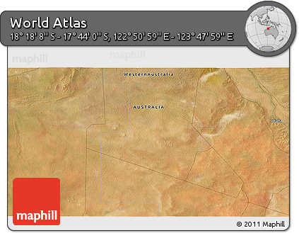 Satellite 3D Map of the Area around 18° 1' 4" S, 123° 19' 29" E