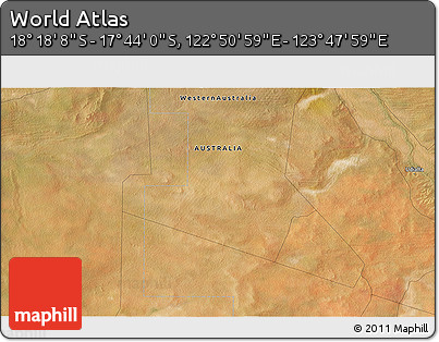 Satellite 3D Map of the Area around 18° 1' 4" S, 123° 19' 29" E