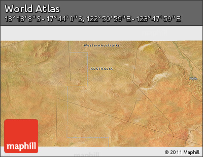 Satellite 3D Map of the Area around 18° 1' 4" S, 123° 19' 29" E