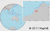 Gray Location Map of the area around 18° 1' 4" S, 123° 19' 29" E