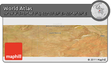Satellite Panoramic Map of the Area around 18° 1' 4" S, 123° 19' 29" E