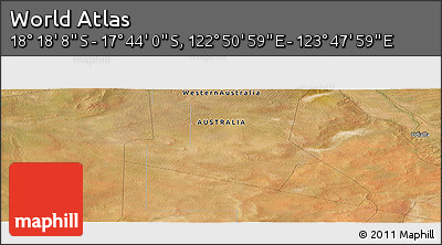 Satellite Panoramic Map of the Area around 18° 1' 4" S, 123° 19' 29" E