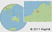 Savanna Style Location Map of the area around 18° 1' 4" S, 124° 10' 30" E