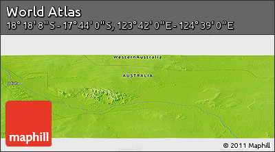 Physical Panoramic Map of the Area around 18° 1' 4" S, 124° 10' 30" E
