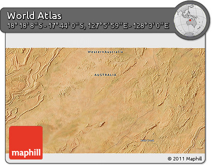 Satellite 3D Map of the Area around 18° 1' 4" S, 127° 34' 30" E