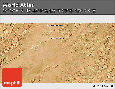 Satellite 3D Map of the Area around 18° 1' 4" S, 127° 34' 30" E