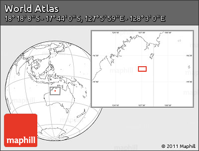 Blank Location Map of the Area around 18° 1' 4" S, 127° 34' 30" E