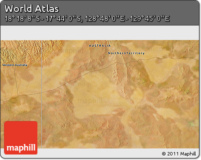 Satellite 3D Map of the Area around 18° 1' 4" S, 129° 16' 30" E