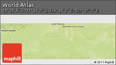 Physical Panoramic Map of the Area around 18° 1' 4" S, 129° 16' 30" E