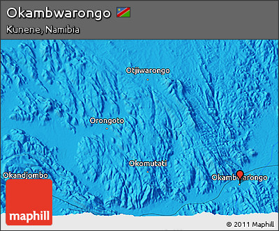 Political 3D Map of Okambwarongo