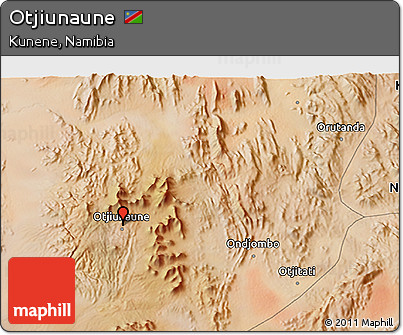 Satellite 3D Map of Otjiunaune