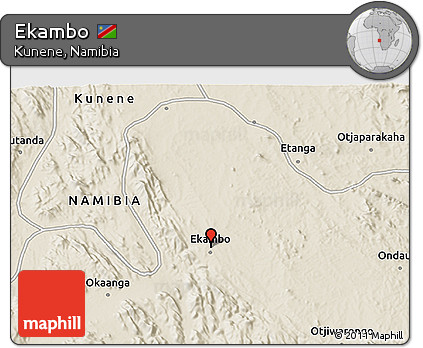 Shaded Relief 3D Map of Ekambo