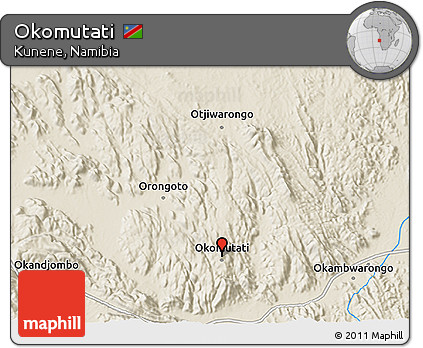 Shaded Relief 3D Map of Okomutati