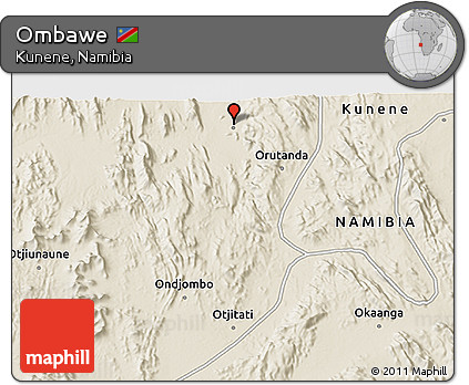Shaded Relief 3D Map of Ombawe