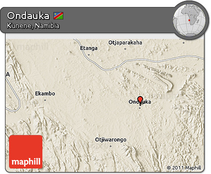 Shaded Relief 3D Map of Ondauka