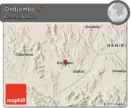 Shaded Relief 3D Map of Ondjombo