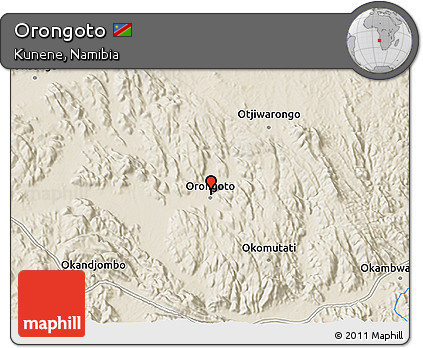 Shaded Relief 3D Map of Orongoto