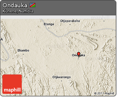 Shaded Relief 3D Map of Ondauka