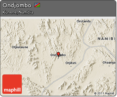 Shaded Relief 3D Map of Ondjombo