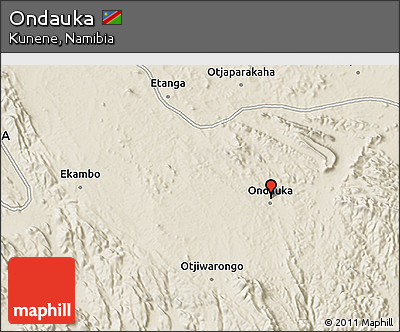 Shaded Relief 3D Map of Ondauka