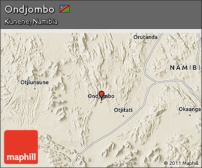 Shaded Relief 3D Map of Ondjombo