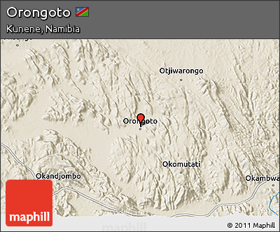 Shaded Relief 3D Map of Orongoto