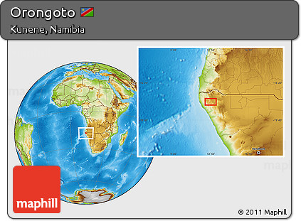 Physical Location Map of Orongoto