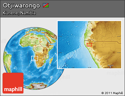 Physical Location Map of Otjiwarongo