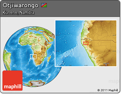 Physical Location Map of Otjiwarongo