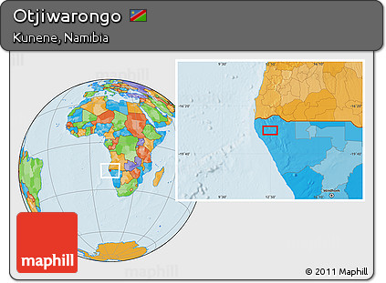 Political Location Map of Otjiwarongo