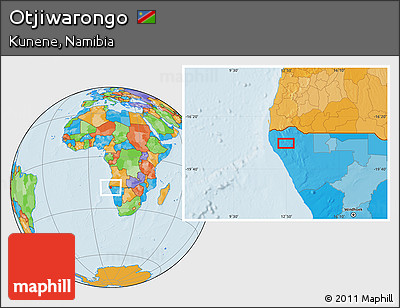Political Location Map of Otjiwarongo